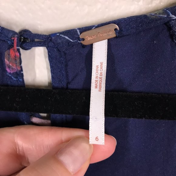 Free People Blue Floral Flowy Mini Dress - Picture 4 of 10